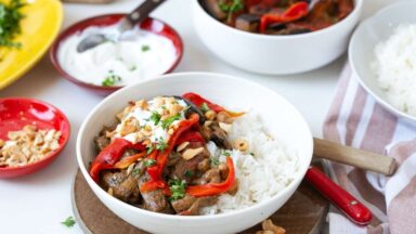 Colombo Curry mit Aubergine und Kichererbsen