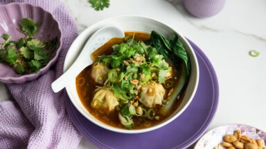 Dumpling Suppe mit indonesischer Bami Goreng Gewürzpaste