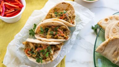 Butter Chicken Naan Tacos