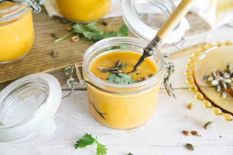 Pompoensoep gele curry